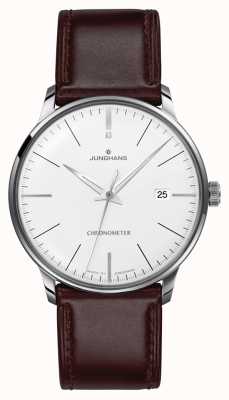 Junghans メンズ マイスター クロノメーター ブラウン レザーストラップ サファイアクリスタル 元表示 27/4130.02 EX-DISPLAY