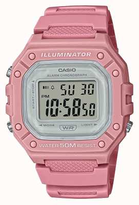 Casio コレクション ピンク樹脂デジタル時計 W-218HC-4AVEF