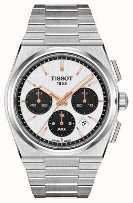 Tissot Prx オート クロノ バルジュー ホワイト ブラック スチール T1374271101100