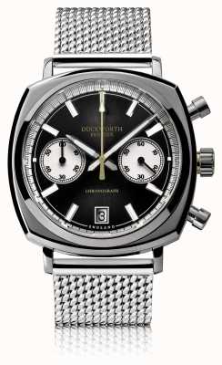 Duckworth Prestex クロノ 42 |ブラックダイヤル |ステンレスメッシュ D550-01-ST