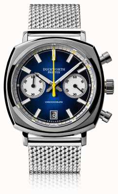 Duckworth Prestex クロノ 42 |ブルーダイヤル |ステンレスメッシュブレスレット D550-03-ST