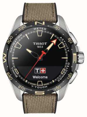 Tissot T-Touch コネクトソーラーチタン（47.5mm）ブラック文字盤/ベージュ合成グレイン牛革ストラップ T1214204705107