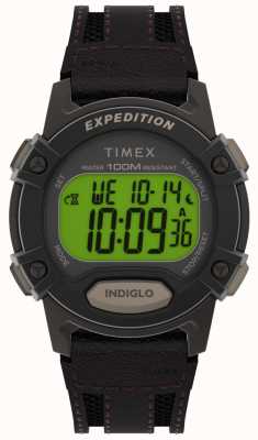 Timex メンズ |遠征 |デジタル |ブラウンレザーストラップ |元ディスプレイ TW4B24500 EX-DISPLAY