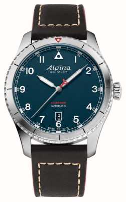 Alpina スターターパイロット |ブルーダイヤル |ブラウンレザーストラップ AL-525NW4S26