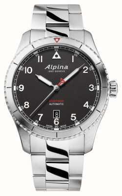 Alpina スターターパイロット |ブラックダイヤル |ステンレススチールブレスレット AL-525BW4S26B