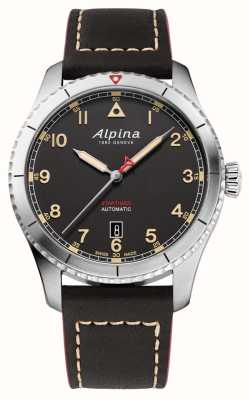 Alpina スターターパイロット |ブラックダイヤル |ブラウンレザーストラップ AL-525BBG4S26