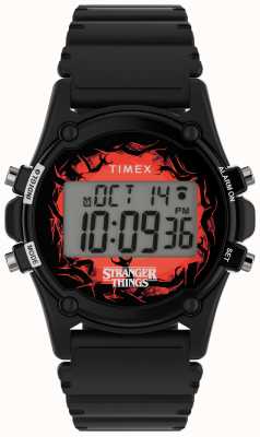 Timex アトランティスxストレンジャーシングスデジタル40mmレジンストラップウォッチ TW2V51000